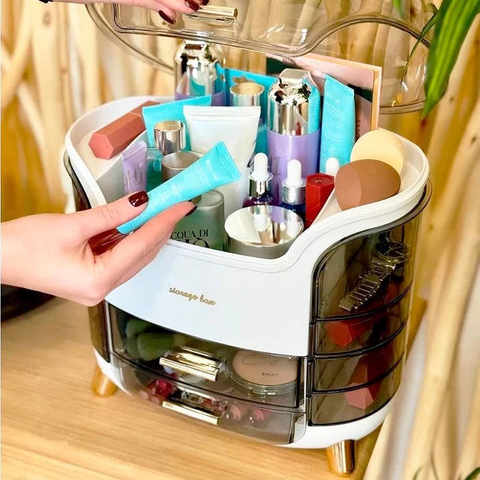 Organizador de Maquillaje Grande con Tapa Visor | Cosméticos, Joyas y Accesorios Ordenados
