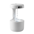 Humidificador de Lluvia Antigravedad con Reloj Digital - Difusor de Aromaterapia con Efecto Cascada de Agua (Blanco)
