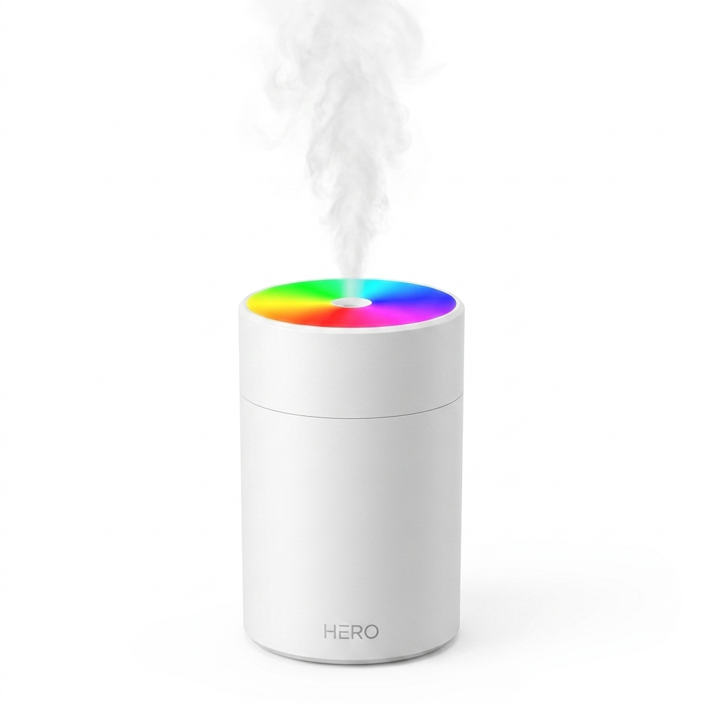 Humidificador Ultrasónico con Luz LED Multicolor - Difusor de Aromaterapia Portátil para Hogar y Oficina