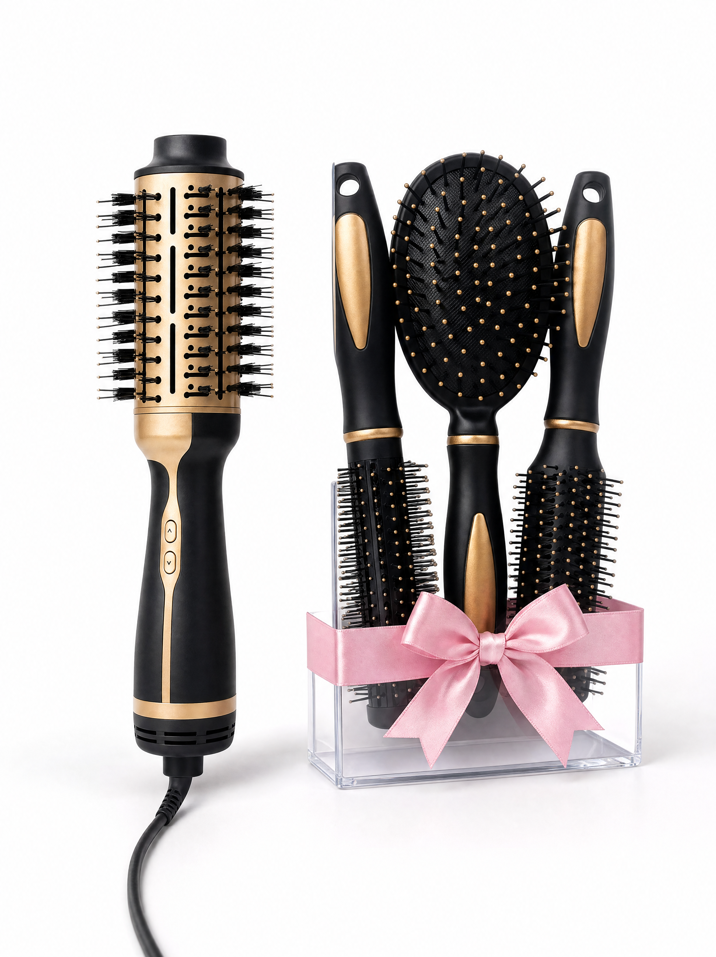 Combo Cepillo secador keratin + Set x3 cepillos premium
