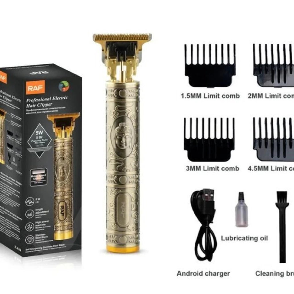 Máquina Cortapelo Inalámbrica RAF 7200RPM – Trimmer Profesional con Accesorios Completos